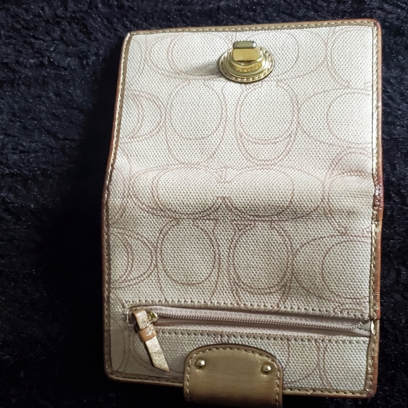 Coach small wallet cream gold sparkle - Picture 4 of 6